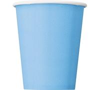 Unique Party 30902 - Vasos de Papel - 266 ml - Azul Claro - Paquete de 8