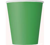 Unique Party 31866 - Vasos de Papel - 266 ml - Verde Esmeralda - Paquete de 14