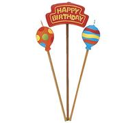 Unique Party - 34089 - Juego de 3 velas Globos y vela de cumpleaños - Happy Birthday