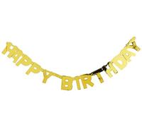 Unique Party 49587 - Guirnalda de Letras de Cumpleaños - 1,2 m - "Happy Birthday" - Oro Metalizado