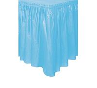 Unique- Falda de mesa de plástico, Color azul claro, 420 cm (50403)