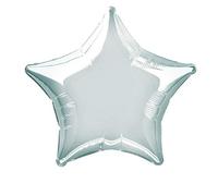 Unique Party 53322 - Globo de helio, diseño de estrella, 50 cm, color plateada , color/modelo surtido