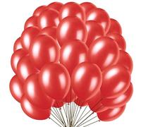 Unique-Globos Perlados de Látex para Fiestas, 50 Unidades, color (flame red), pack of 50 (56877)