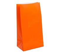 Unique Party 59013 - Bolsas de Regalo de Papel - Naranja - Paquete de 12