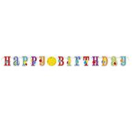 Unique Party 61680 - Guirnalda de Letras de Cumpleaños con Númeroso Adhesivos - 2,1 m - "Happy Birthday"