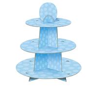 Unique Party 90399 - Soporte para Cupcakes para Baby Shower - Azul a Lunares