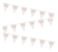 Unique Party - Banderines de Cumpleaños - 2,74 m - Diseño de Oro Rosa Glitz (84835)