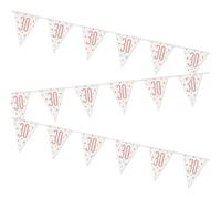 Unique Party - Banderines de Cumpleaños 30-2,74 m - Diseño de Oro Rosa Glitz (84840)