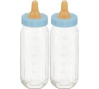 Unique Party - Biberones de Juguete para Fiesta de Baby Shower - Color Azul - Paquete de 2 (13580)
