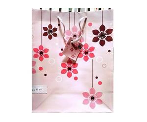 Unique Party - Bolsa de Regalo Diseño Floral (Talla Única) (Rosa Rosado)