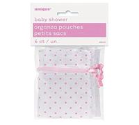 Unique Party - Bolsas de Organza de Lunares - Color Rosa - Paquete de 6 (62151)
