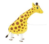 Unique- Lovely Standing Foil Balloon | Walking Pet Giraffe Design Animal Bonito globo de aluminio con diseño de jirafa caminando, Multicolor (53650)