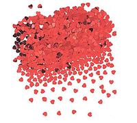 Unique Party- Confetti con forma de corazón, Color rojo (90352)