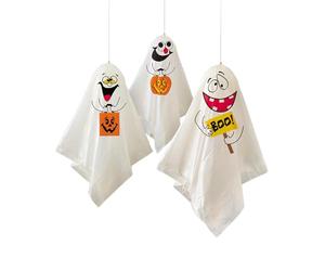 Unique Party - Decoraciones Colgantes de Fantasmas de Halloween - Paquete de 3 (88048)