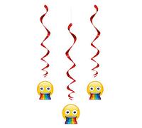 Unique Party - Decoraciones Colgantes - Diseño de Emoji Arcoíris - Paquete de 3 (79439)