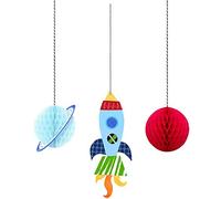 Unique Party - Decoraciones Colgantes - Diseño de Fiesta en el Espacio Exterior - Conjunto de 3 (73274)