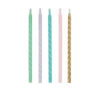 Unique Party - Espiral Velas de Cumpleaños - 13 cm - Colores Pastel - Paquete de 12 (19986)