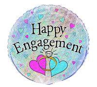 Unique Party - Globo de Foil Prismático de Compromiso con texto "Happy Engagement" - 45 cm (55521) , color/modelo surtido