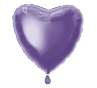 Unique Party- Globo foil helio corazón, Color lavanda, 45 cm (52965) , color/modelo surtido
