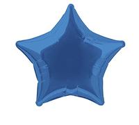 Unique Party- Globo foil helio estrella, Color azul rey, 50 cm (53324) , color/modelo surtido