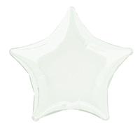 Unique Party- Globo foil helio estrella, Color blanco, 50 cm (53311) , color/modelo surtido