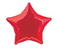 Unique Party- Globo foil helio estrella, Color rojo, 50 cm (53323) , color/modelo surtido