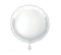 Unique Party- Globo foil helio redondo, Color blanco, 45 cm (53341) , color/modelo surtido