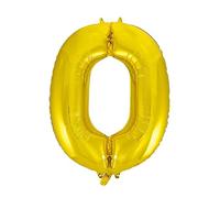 Unique Party Globo gigante número 0, color oro, 86 cm (55760)