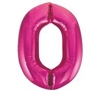 Unique Party- Globo gigante número 0, Color rosa, 86 cm (55730) , color/modelo surtido