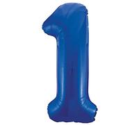 Unique Party- Globo gigante número 1, Color azul, 86 cm (55741) , color/modelo surtido