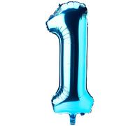 Unique Party Globo Gigante número 1, Color Azul Claro, 86 cm (54454) , Modelos/colores Surtidos, 1 Unidad