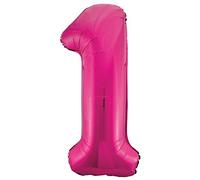 Unique Party- Globo gigante número 1, Color rosa, 86 cm (55731) , color/modelo surtido