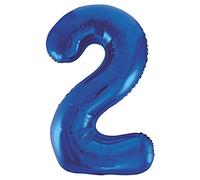 Unique Party- Globo gigante número 2, Color azul, 86 cm (55742) , color/modelo surtido