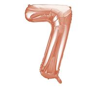 Unique Party- Globo gigante número 7, Color oro rosa, 86 cm (55877) , color/modelo surtido
