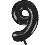 Unique Party- Globo gigante número 9, Color negro, 86 cm (55869) , color/modelo surtido