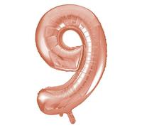 Unique Party- Globo gigante número 9, Color oro rosa, 86 cm (55879) , color/modelo surtido