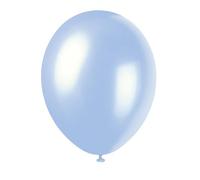 Unique Party - Globos Perlados de Látex - 30 cm - Color Azul Cielo - Paquete de 8 (80064)