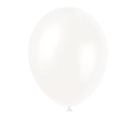 Unique Party - Globos Perlados de Látex - 30 cm - Color Blanco Iridiscente - Paquete de 8 (80061)