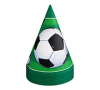 Unique Party - Gorros de fiesta diseño fútbol (Paquete de 8) (Talla Única) (Verde)