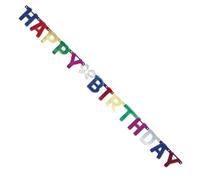 Unique Party-Guirnalda de letras de cumpleaños Happy Birthday, multicolor, 140 cm (9011)