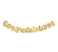 Unique Party - Guirnalda de Letras de Felicitaciones - Diseño Cursivo con texto "Congratulations" - Color Oro (61748)