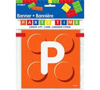 Unique Party - Guirnalda para cumpleaños diseño bloques de juguete (Tamaño Único) (Multicolor)