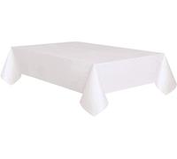 Unique Party - Mantel de Papel Forrado con Plástico - 2,74 m x 1,37 m - Blanco (50180)