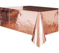 Unique Party - Mantel de Plástico - 2,74 m x 1,37 m - Color Oro Rosa (53273)