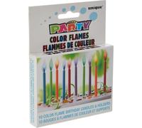 Unique Party Paquete de 10 Velas de cumpleaños y portavelas con Llama Colorida (34099) , Modelos/colores Surtidos, 1 Unidad