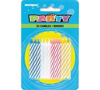 Unique Party- Paquete de 24 velas de cumpleaños, Multicolor (1905MC) , color/modelo surtido