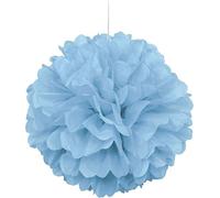 Unique Party-Para Colgar Pompón de papel de seda, Color azul claro, 40 cm (63201)