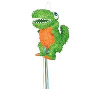 Unique Party Piñata dinosaurio T-Rex para tirar, color verde (65996)