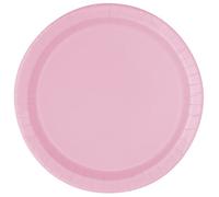 Unique Party - Platos de Papel - 21.9 cm - Rosa Claro - Paquete de 16 (30879)