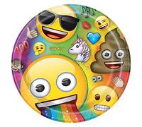 Unique Party - Platos de Papel - 23 cm - Diseño de Emoji Arcoíris - Paquete de 8 (79435)